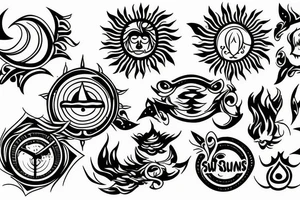 sun beams tattoo idea