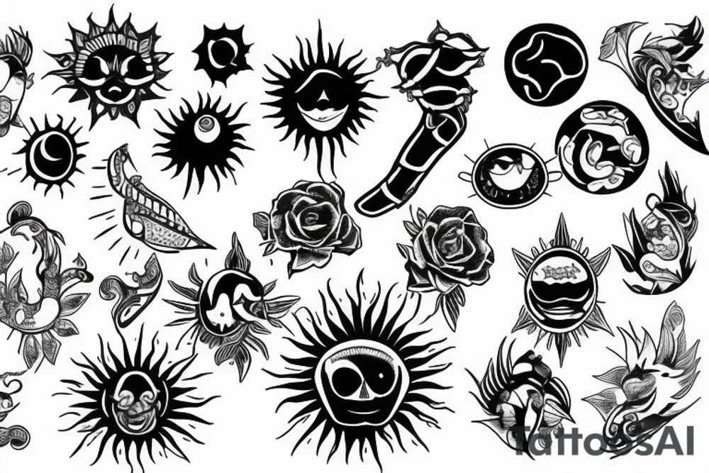 sun beams tattoo idea