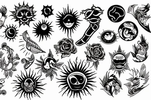 sun beams tattoo idea