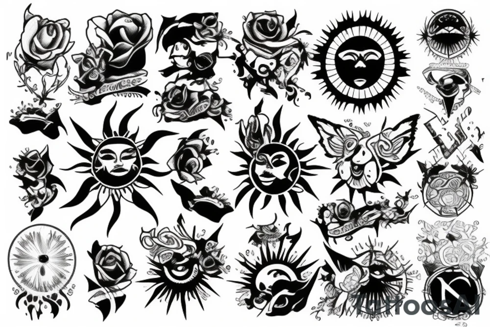 sun beams tattoo idea