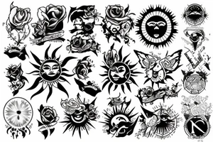 sun beams tattoo idea
