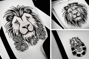 sleepy lion tattoo idea