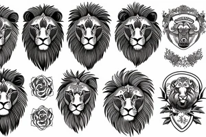 sleepy lion tattoo idea