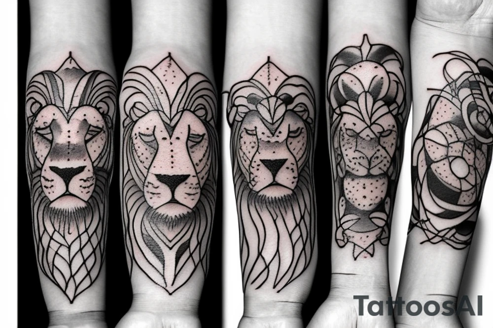 sleepy lion tattoo idea