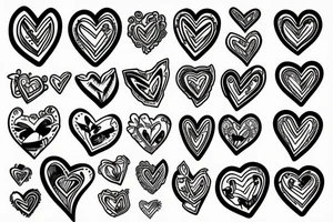 half heart up and second half heart down tattoo idea