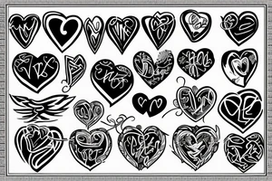 half heart up and second half heart down tattoo idea
