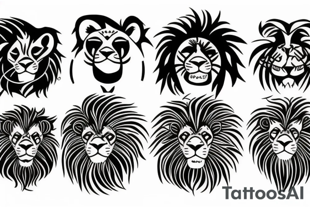 sleepy lion tattoo idea