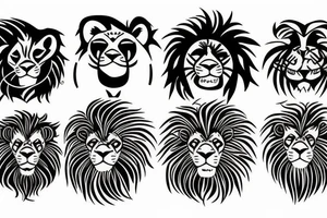 sleepy lion tattoo idea