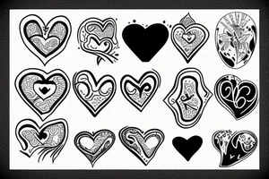 half heart up and second half heart down tattoo idea
