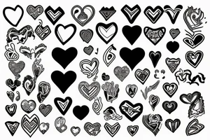 half heart up and second half heart down tattoo idea