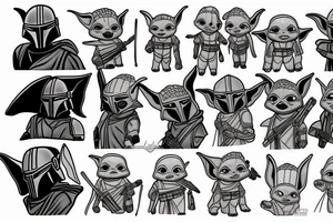 mandalorian with baby yoda tattoo idea