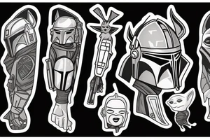 mandalorian with baby yoda tattoo idea