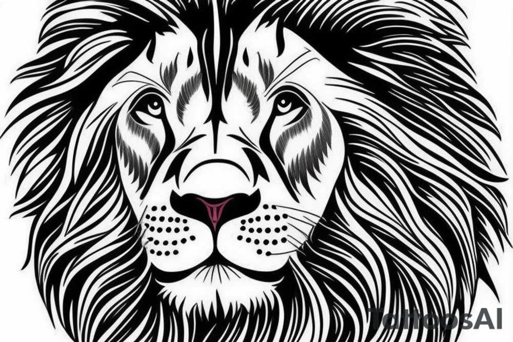 Lion face design, mental illusion, close up of different animals tattoo idea