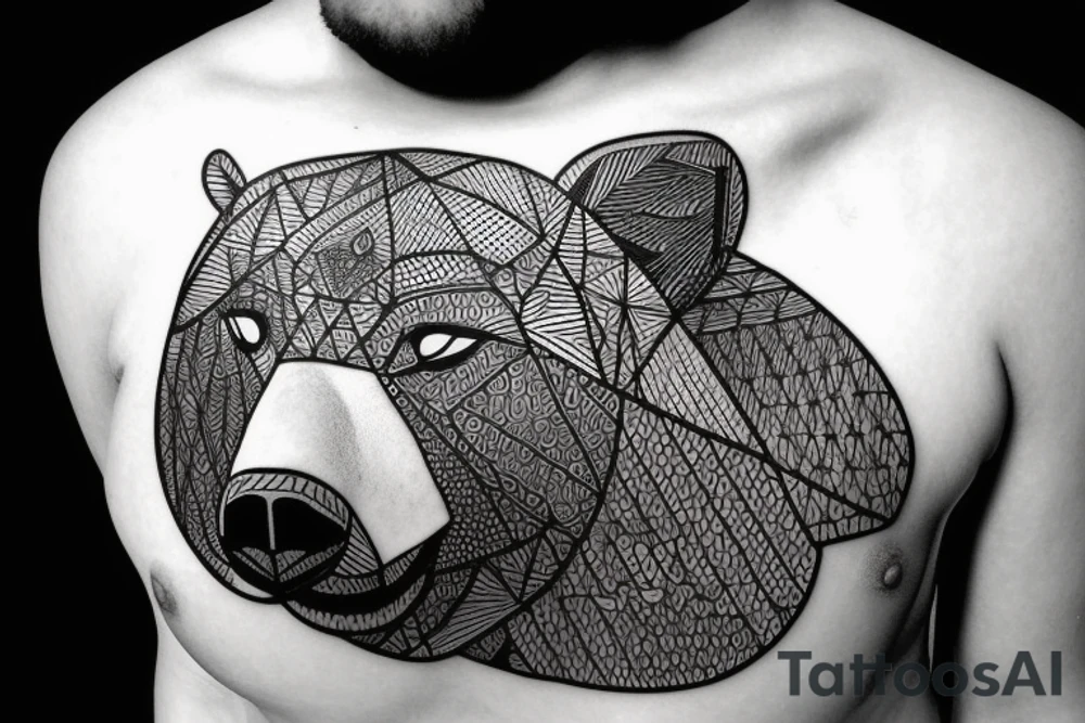 A Silhouette of a bear in front of the Matterhorn tattoo idea