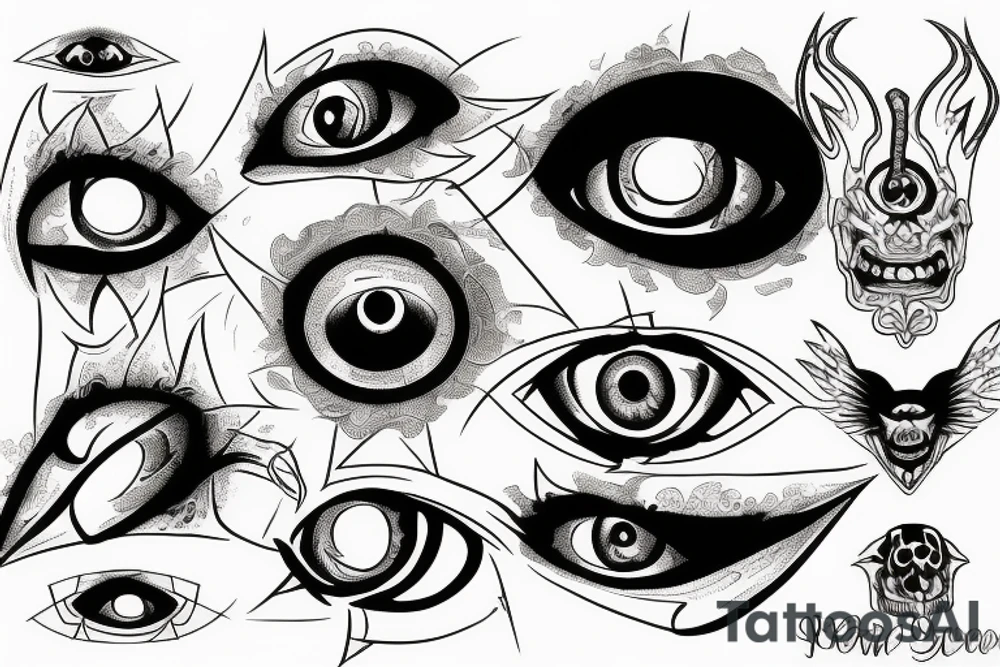 demon eye tattoo idea