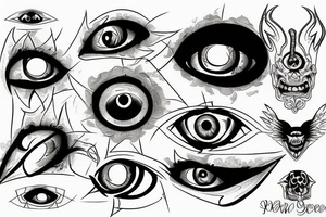 demon eye tattoo idea
