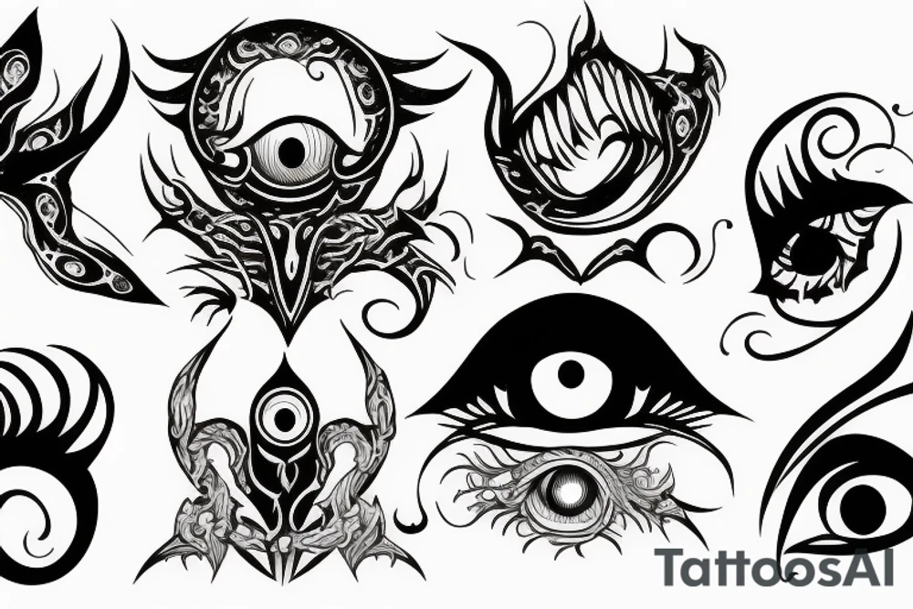 demon eye tattoo idea