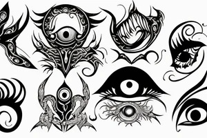 demon eye tattoo idea