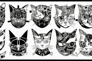 Cyberpunk cat tattoo idea