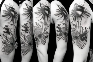 wildflower bumblebee tattoo idea