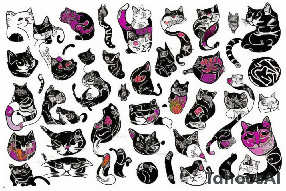 Cat from cyberpunk tattoo idea