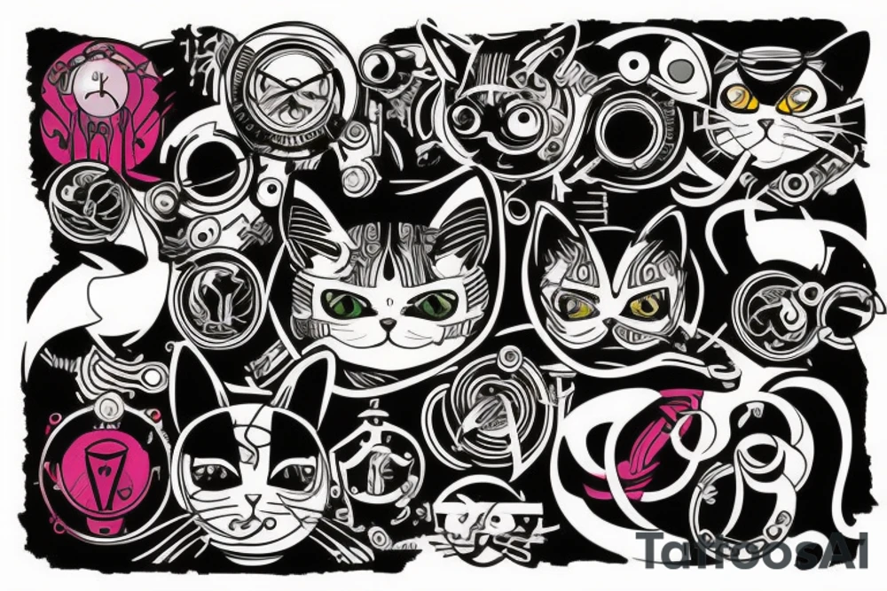 Cat from cyberpunk tattoo idea