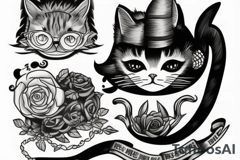 Smoking sailor cat tattoo idea