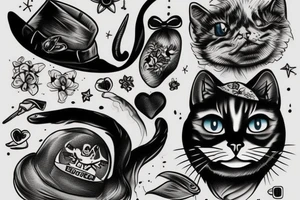 Smoking sailor cat tattoo idea