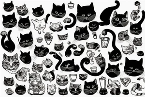 Smoking cat tattoo idea