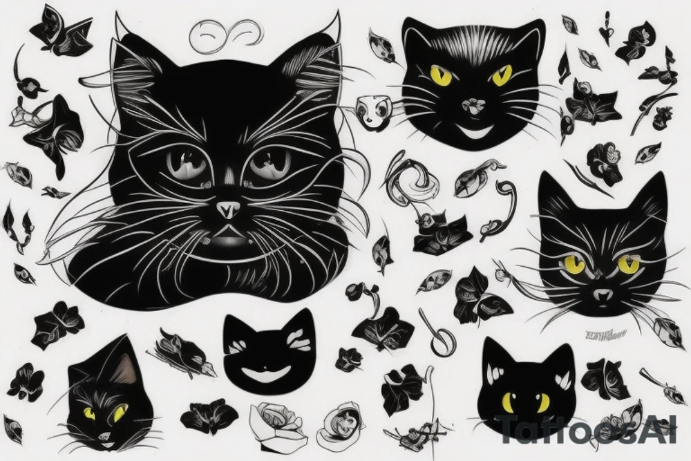 black cat tattoo idea