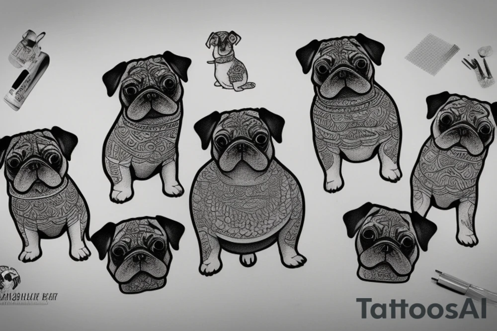 Pug khinkali tattoo idea