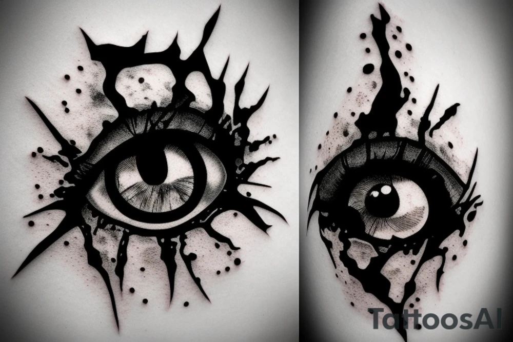 empty bloody eye tattoo idea