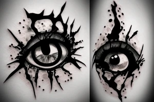 empty bloody eye tattoo idea
