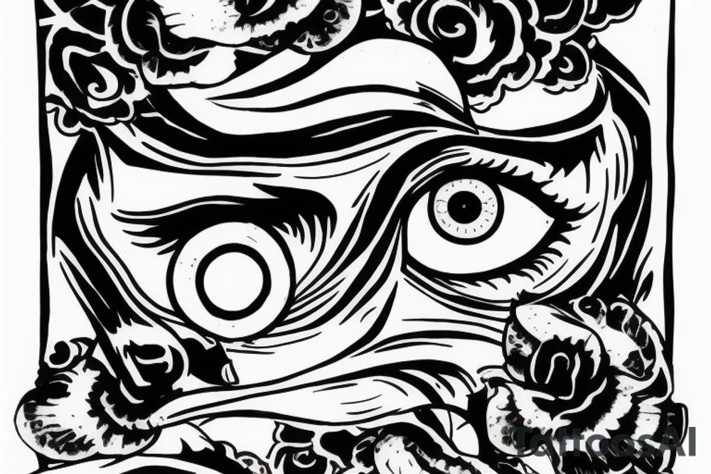 empty bloody eye tattoo idea