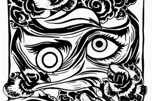empty bloody eye tattoo idea