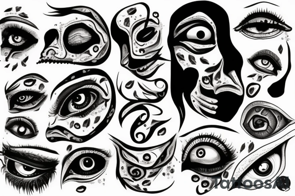 empty bloody eye tattoo idea