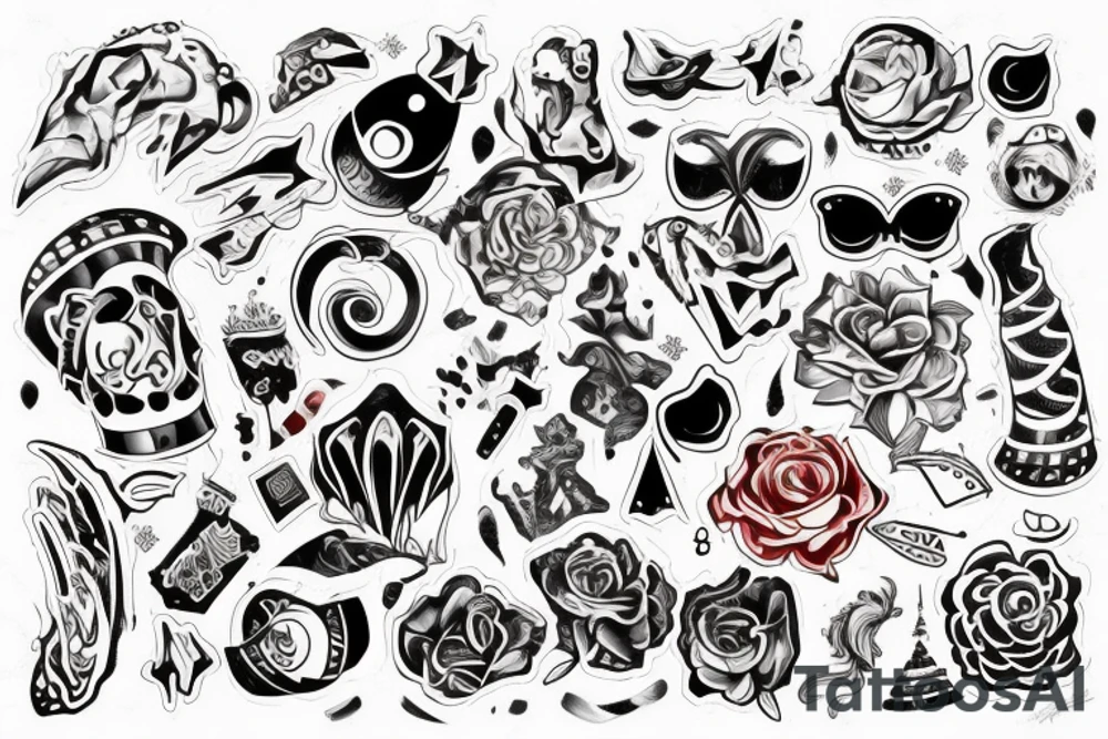 Ледяная трава, море, небо tattoo idea
