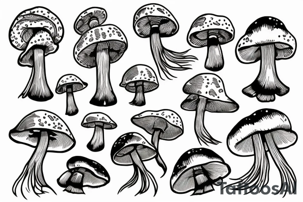 spreading mushroom tattoo idea