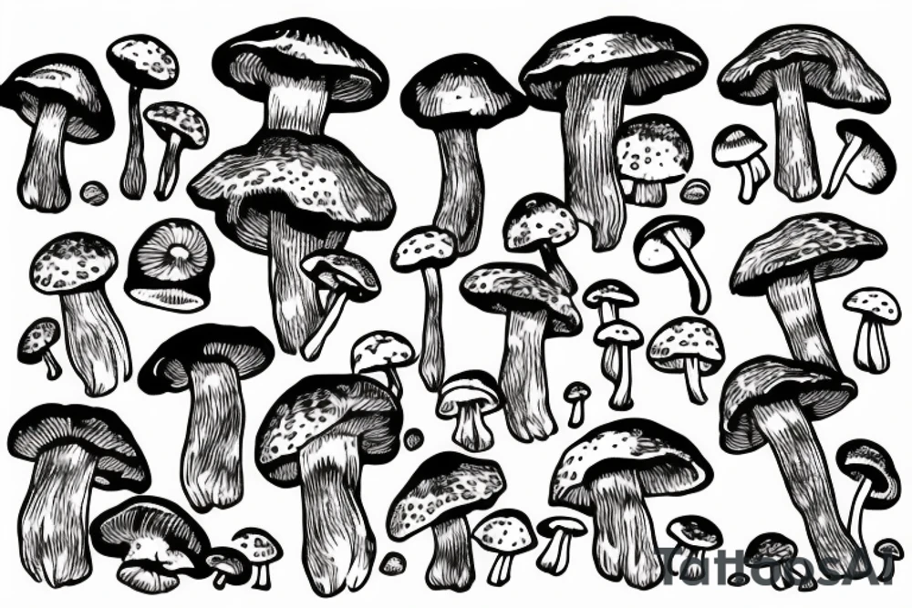 spreading mushroom tattoo idea
