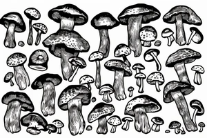 spreading mushroom tattoo idea