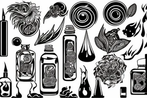Black oil liquid crystal tattoo idea