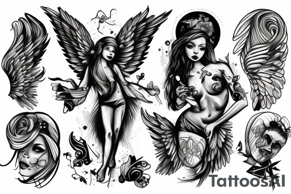 Gangster Angel tattoo idea