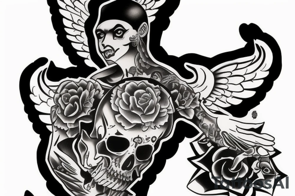 Gangster Angel chicano tattoo idea