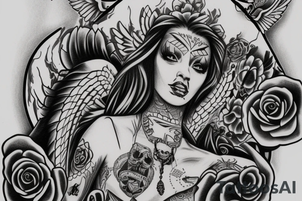 Gangster Angel chicano tattoo idea