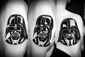 TIE Fighter with Darth Vader standing on top of it tattoo idea