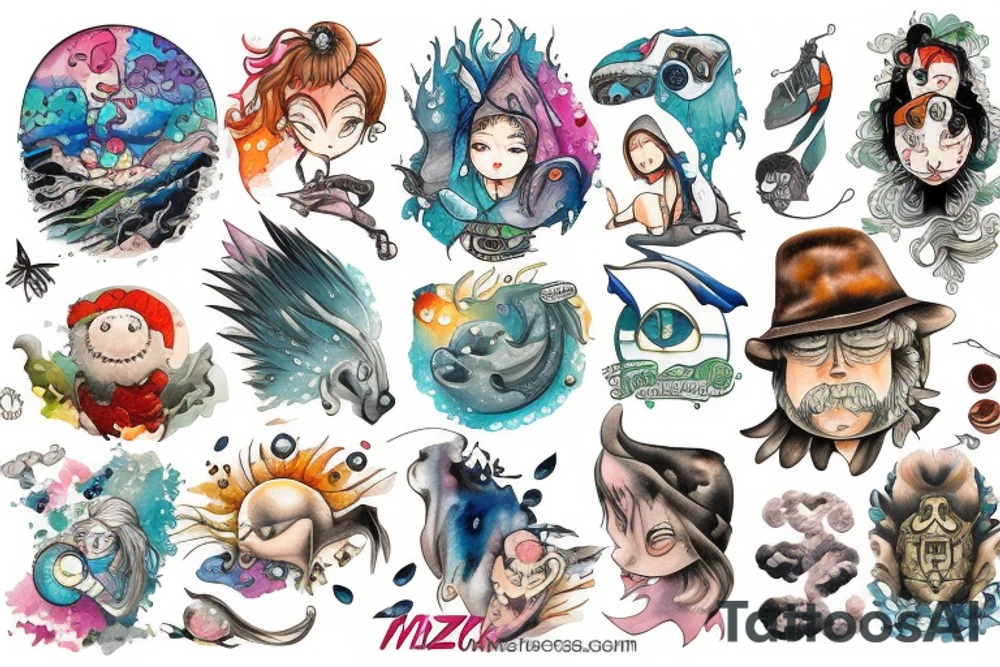 Wet and wild tattoo idea
