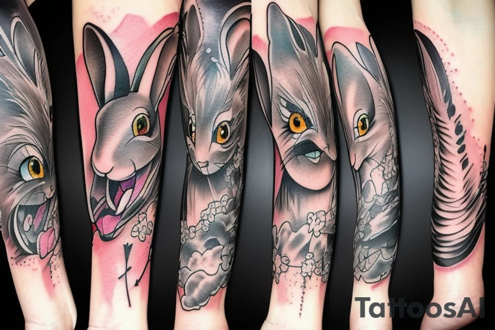 Brave rabbit tattoo idea