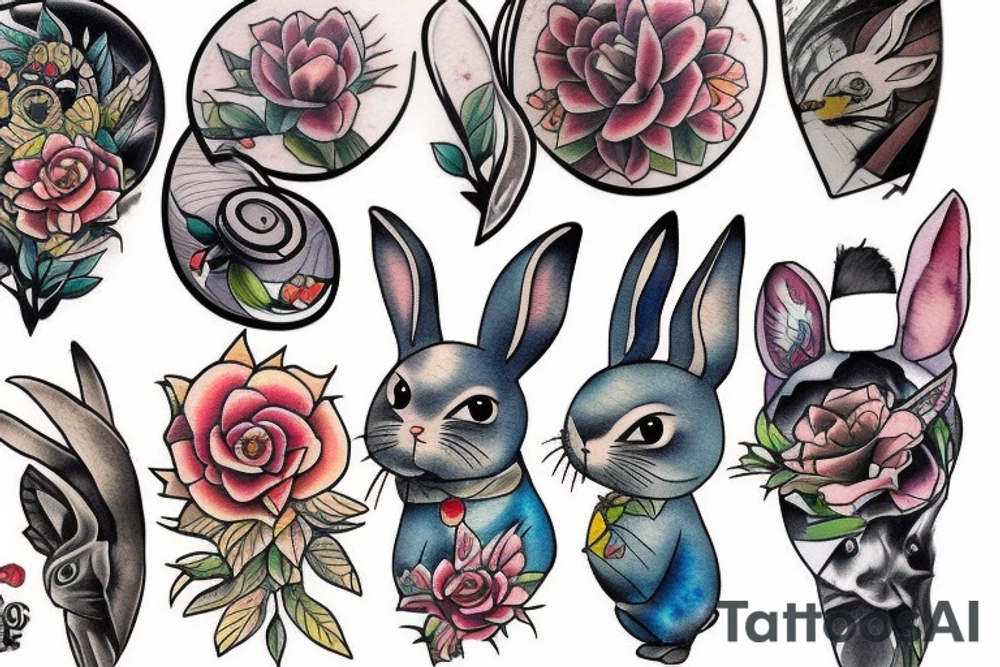 Old rabbit tattoo idea