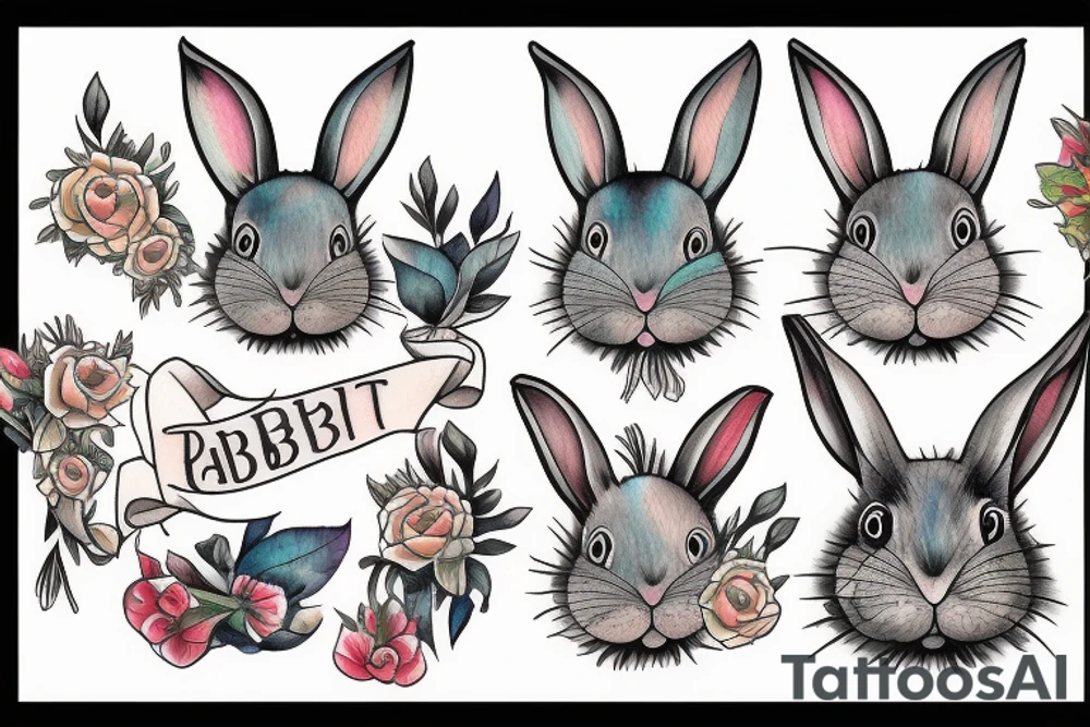 Old rabbit tattoo idea