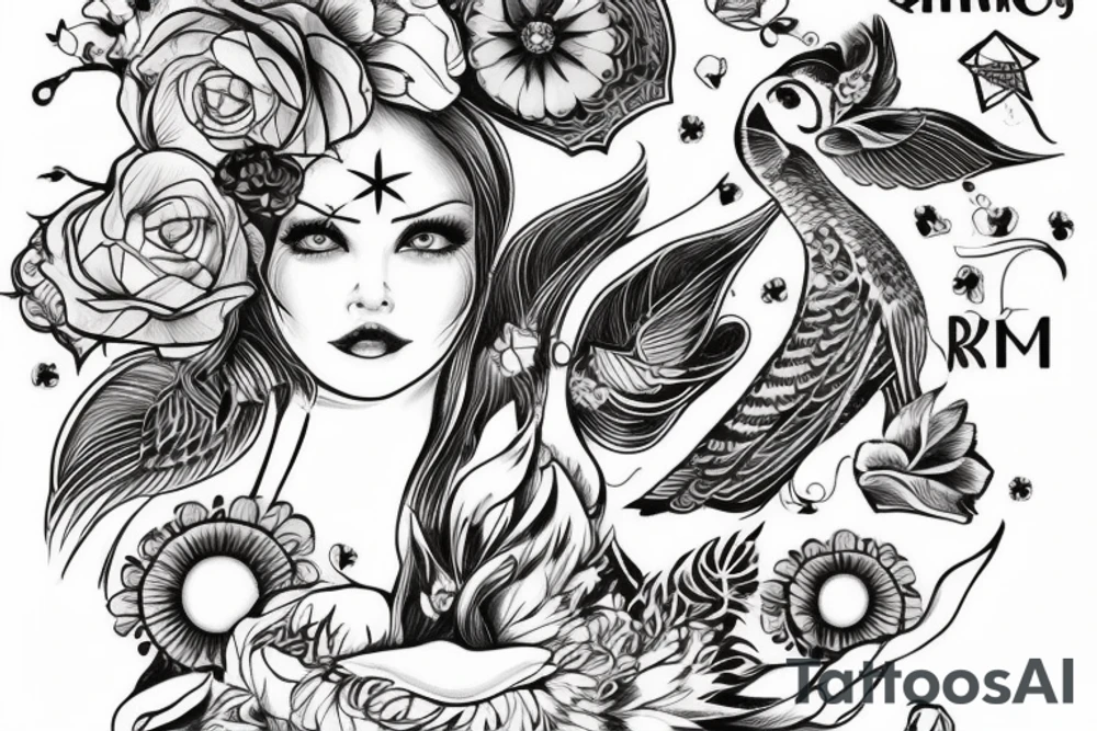 Викинг на ладье плывет в вальхаллу tattoo idea